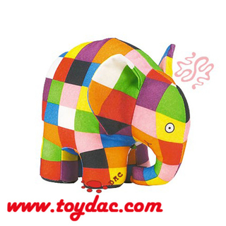 Мягкая игрушка-цветной слон из ткани