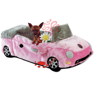 Плюшевая мягкая мультяшная автомобильная кровать для домашних животных