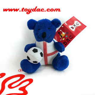Брелок для ключей с плюшевым футбольным медведем