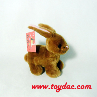Игрушка-брелок для ключей с меховым коричневым кроликом