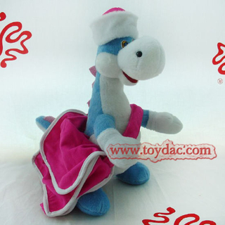 Плюшевый динозавр с игрушкой-платьем