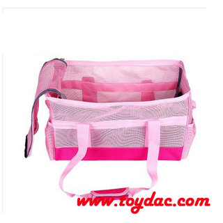 Модная розовая дорожная сумка для домашних животных с корзиной
