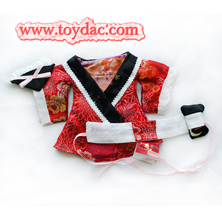 Платье-кимоно с плюшевой игрушечной одеждой